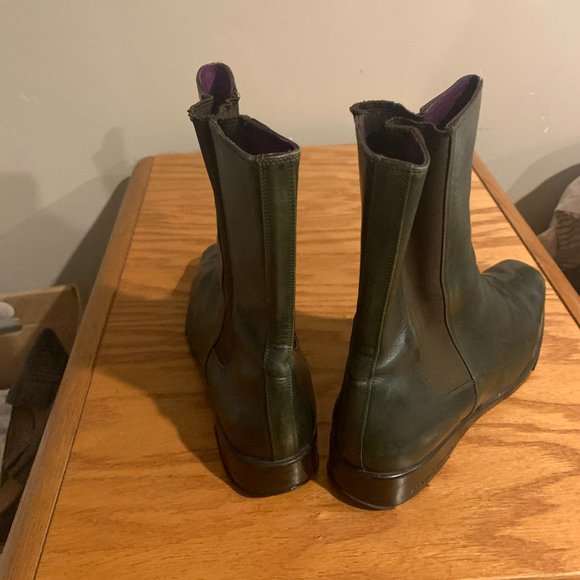 Donald J. Pliner Green Leather Ankle Boots - Picture 3 of 6